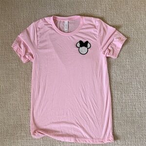 Pink Shirt with Mouse Ears Patch